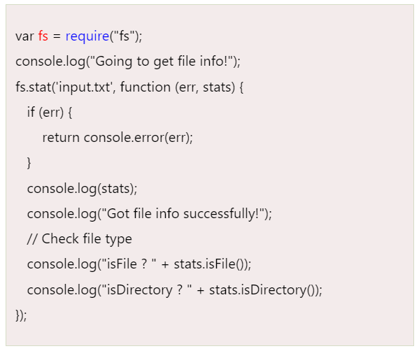 Stats Code Node.js