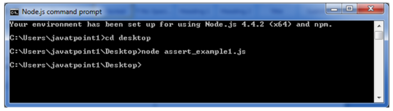 Node.js Assert Output