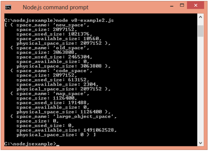 Node.js V8 output