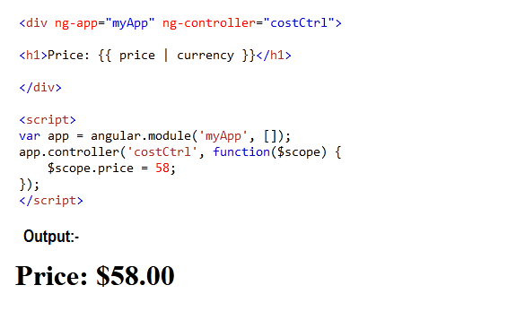 Angular Currency Filter