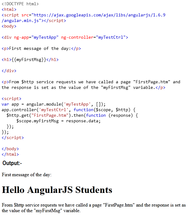 AngularJS Webservice