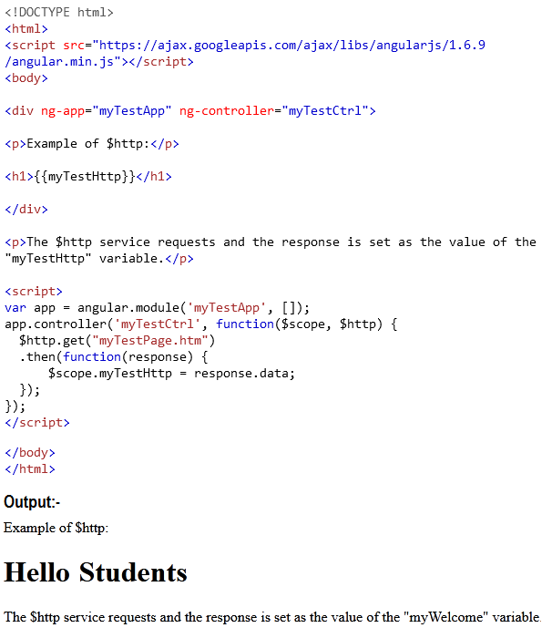 AngularJS Http Service