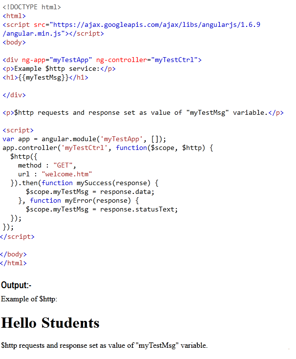 AngularJS Http Method