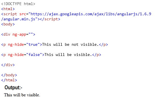 AngularJS ng-hide