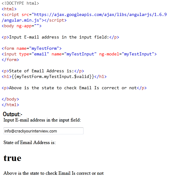 AngularJS Email Validation