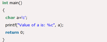 Format Specifier %c