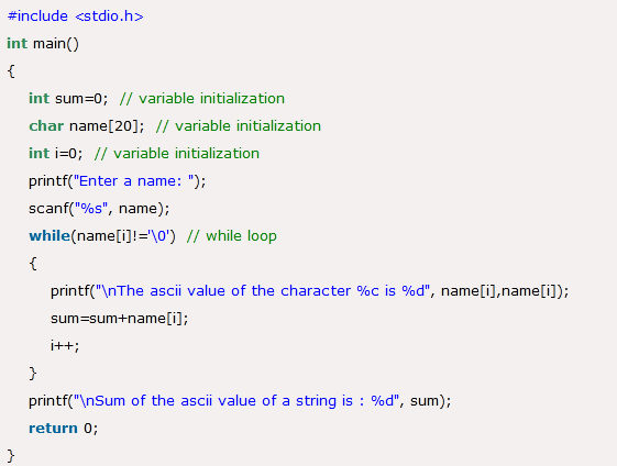 ASCII Input Values