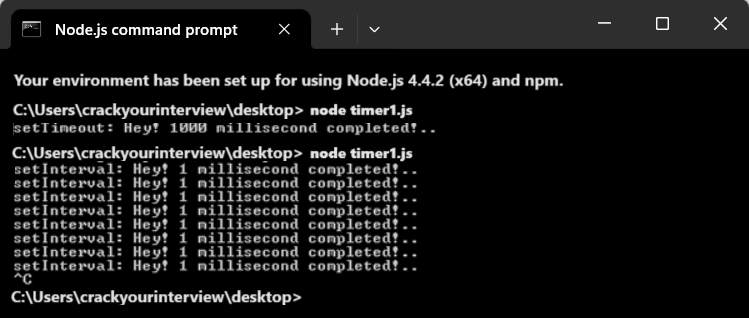 Timer NodeJS