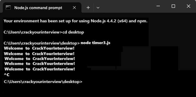 Node.js timer