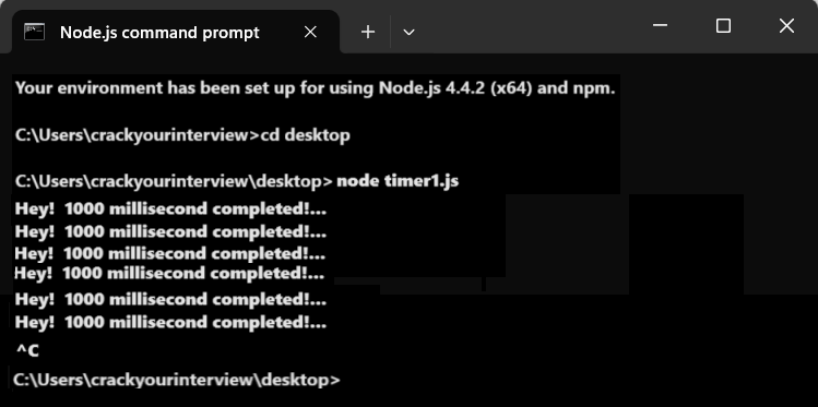 Node.js timer