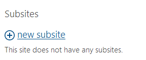 SubSite Option