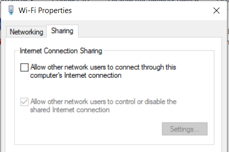 Network Adapter Sharing