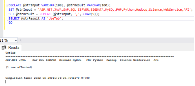 Rafflesia Arnoldi Wardian sag halvø Query to insert SQL carriage return and line break in query?