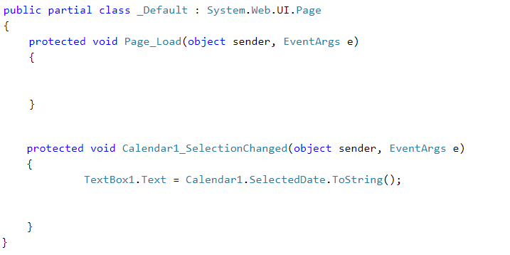 CalendarControl CS Page