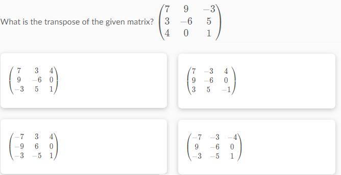 transpose of matrix