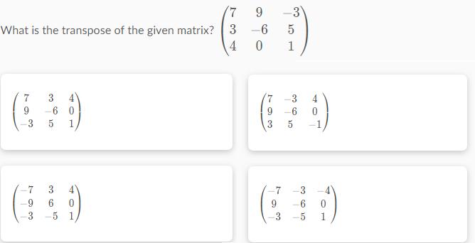 transpose of matrix